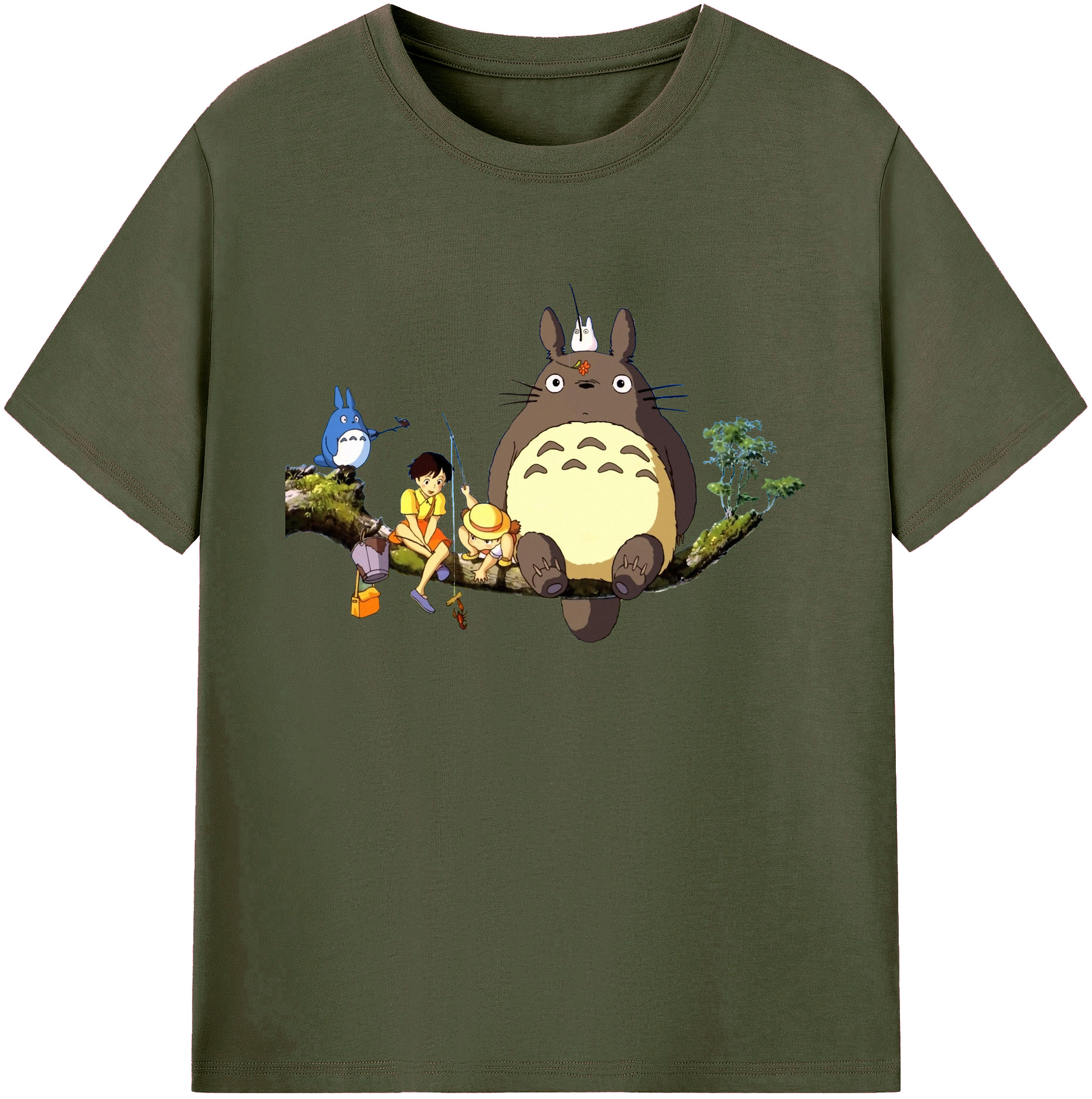 （画像用） となりのトトロ 草壁メイ 草壁サツキ My Neighbor Totoro Satsuki Kusakabe Mei Kusakabe 綿100％ メンズ半袖Tシャツ｜肌触りやわらか＆通気性